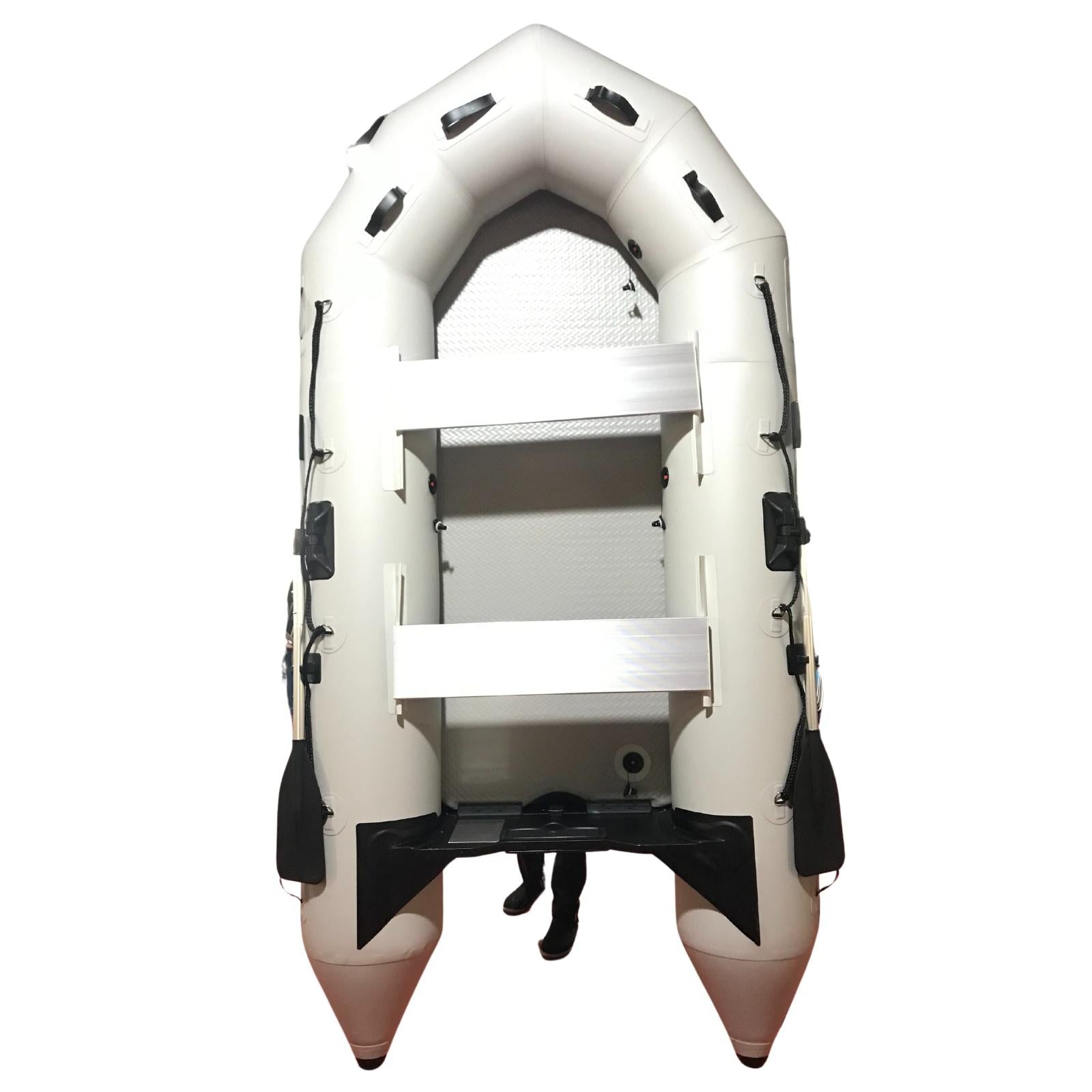 3M ( Grey ) Inflatable Boat Dinghy Tender Pontoon Rescue & Dive Boat Fishing Boat With Hard Air-Deck Floor V213-IFB01-GRY30