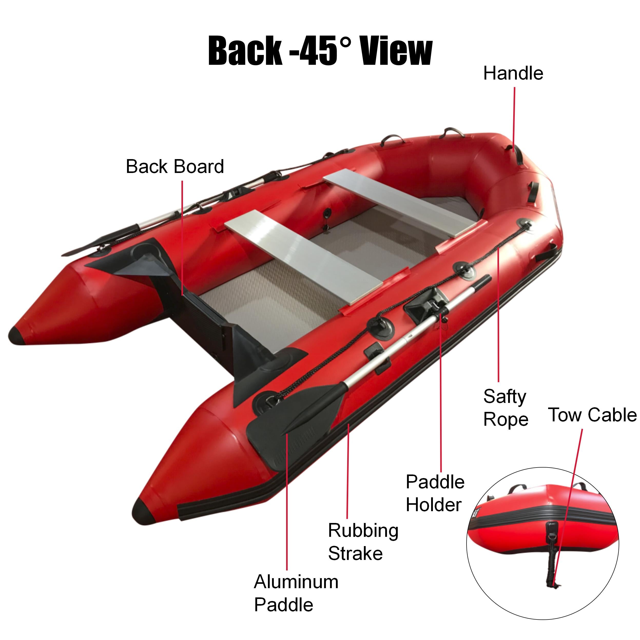3.6m Inflatable Dinghy Boat Tender Pontoon Rescue- Red V213-IFB01-RED36