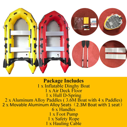 3.6m Inflatable Dinghy Boat Tender Pontoon Rescue- Red V213-IFB01-RED36