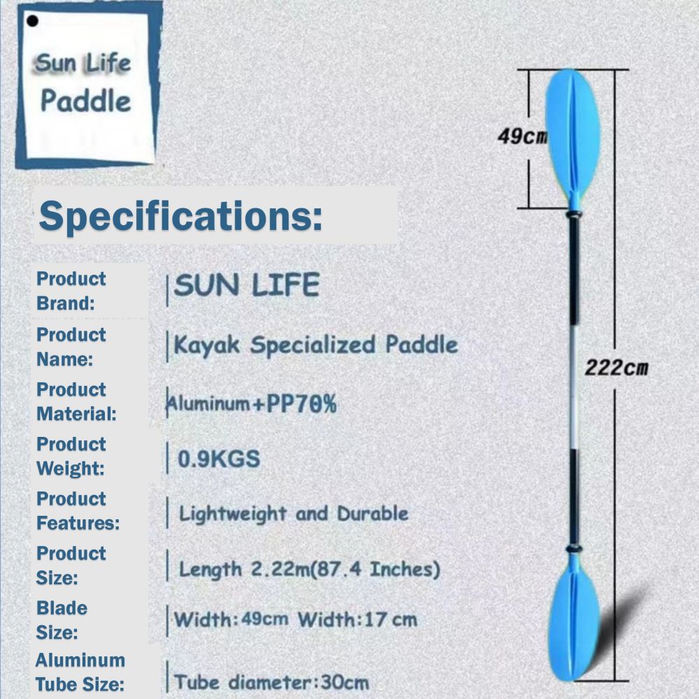 Adjustable Paddles For Kayak SUP Board Watersport V213-KP01-A-BLU1PC