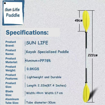 Adjustable Paddles For Kayak SUP Board Watersport V213-KP01-A-YLW1PC