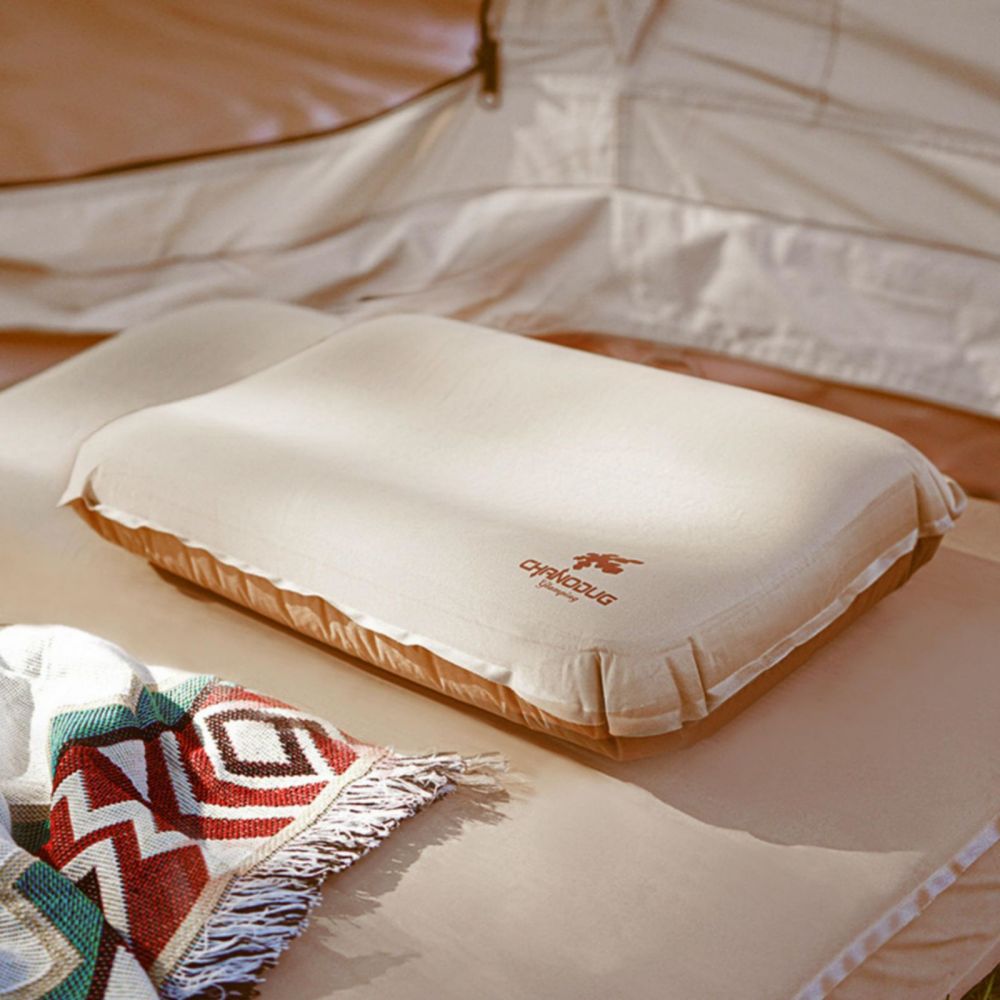 Self Inflating Camping Pillow with Ergonomic 3D Support - Gold V213-PILLOW-A-GOLD