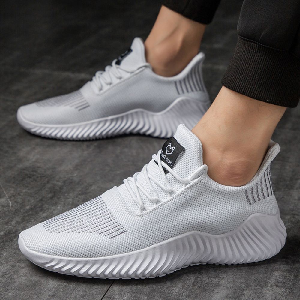 Men's Sneakers Outdoor Road Shoes Breathable Lightweight Non-slip ( White Size US11.5=US47 ) V213-SN556-A-WHT47