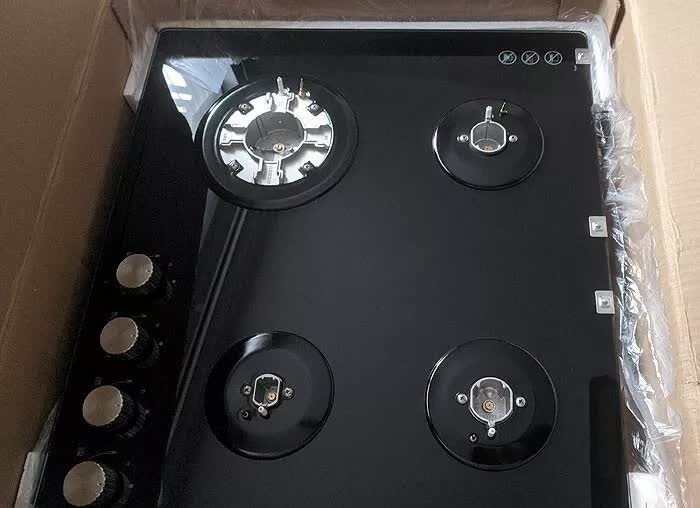 Gas Glass Cooktop 60cm Black V214-MCG601GBL