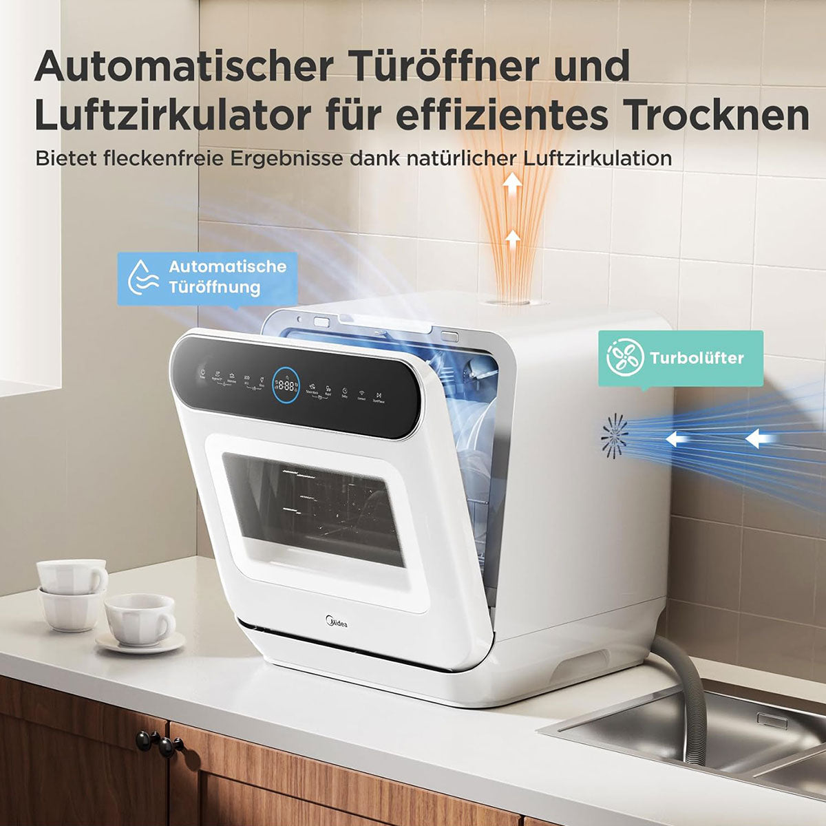 Midea 3rd Generation Bench Top Mini Dishwasher V214-MDWMINIPLUS