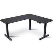FORTIA Corner Standing Desk, 160x140cm, 72-118cm Sit to Stand Up Electric Height Adjustable, Black V219-ADKCORFOR1BKKA