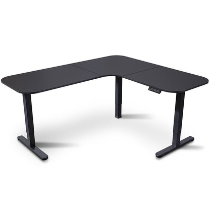 FORTIA Corner Standing Desk, 160x140cm, 72-118cm Sit to Stand Up Electric Height Adjustable, Black V219-ADKCORFOR1BKKA