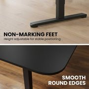 FORTIA Corner Standing Desk, 160x140cm, 72-118cm Sit to Stand Up Electric Height Adjustable, Black V219-ADKCORFOR1BKKA