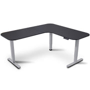 FORTIA Corner Standing Desk, 160x140cm, 72-118cm Sit to Stand Up Electric Height Adjustable, Black V219-ADKCORFOR1BKSA
