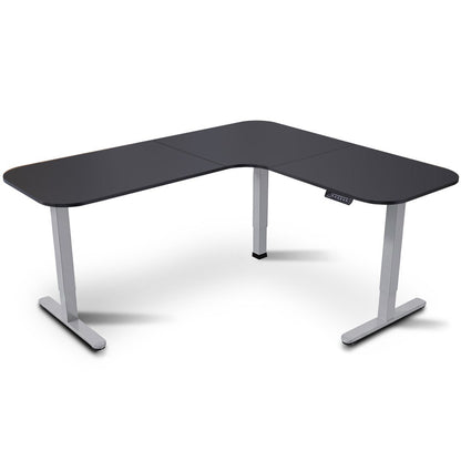 FORTIA Corner Standing Desk, 160x140cm, 72-118cm Sit to Stand Up Electric Height Adjustable, Black V219-ADKCORFOR1BKSA