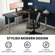 FORTIA Corner Standing Desk, 160x140cm, 72-118cm Sit to Stand Up Electric Height Adjustable, Black V219-ADKCORFOR1BKSA