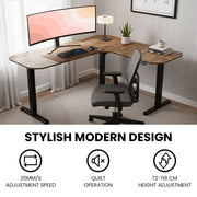 FORTIA Corner Standing Desk, 160x140cm, 72-118cm Sit to Stand Up Electric Height Adjustable, Walnut Style V219-ADKCORFOR1WLKA