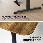 FORTIA Corner Standing Desk, 160x140cm, 72-118cm Sit to Stand Up Electric Height Adjustable, Walnut Style V219-ADKCORFOR1WLKA