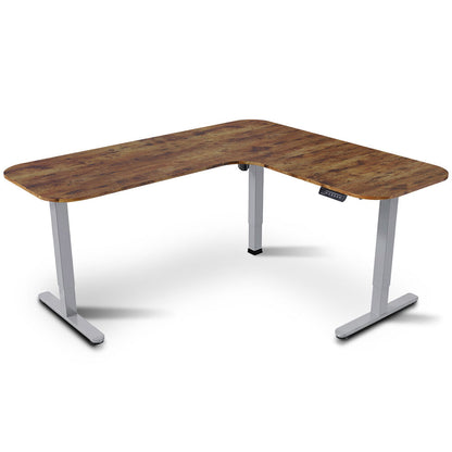 FORTIA Corner Standing Desk, 160x140cm, 72-118cm Sit to Stand Up Electric Height Adjustable, Walnut Style V219-ADKCORFOR1WLSA