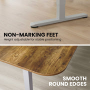 FORTIA Corner Standing Desk, 160x140cm, 72-118cm Sit to Stand Up Electric Height Adjustable, Walnut Style V219-ADKCORFOR1WLSA
