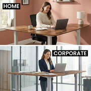 FORTIA Corner Standing Desk, 160x140cm, 72-118cm Sit to Stand Up Electric Height Adjustable, Walnut Style V219-ADKCORFOR1WLSA