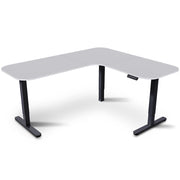 FORTIA Corner Standing Desk, 160x140cm, 72-118cm Sit to Stand Up Electric Height Adjustable, White V219-ADKCORFOR1WTKA
