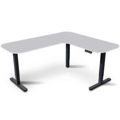 FORTIA Corner Standing Desk, 160x140cm, 72-118cm Sit to Stand Up Electric Height Adjustable, White V219-ADKCORFOR1WTKA