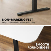 FORTIA Corner Standing Desk, 160x140cm, 72-118cm Sit to Stand Up Electric Height Adjustable, White V219-ADKCORFOR1WTKA