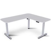 FORTIA Corner Standing Desk, 160x140cm, 72-118cm Sit to Stand Up Electric Height Adjustable, White V219-ADKCORFOR1WTSA