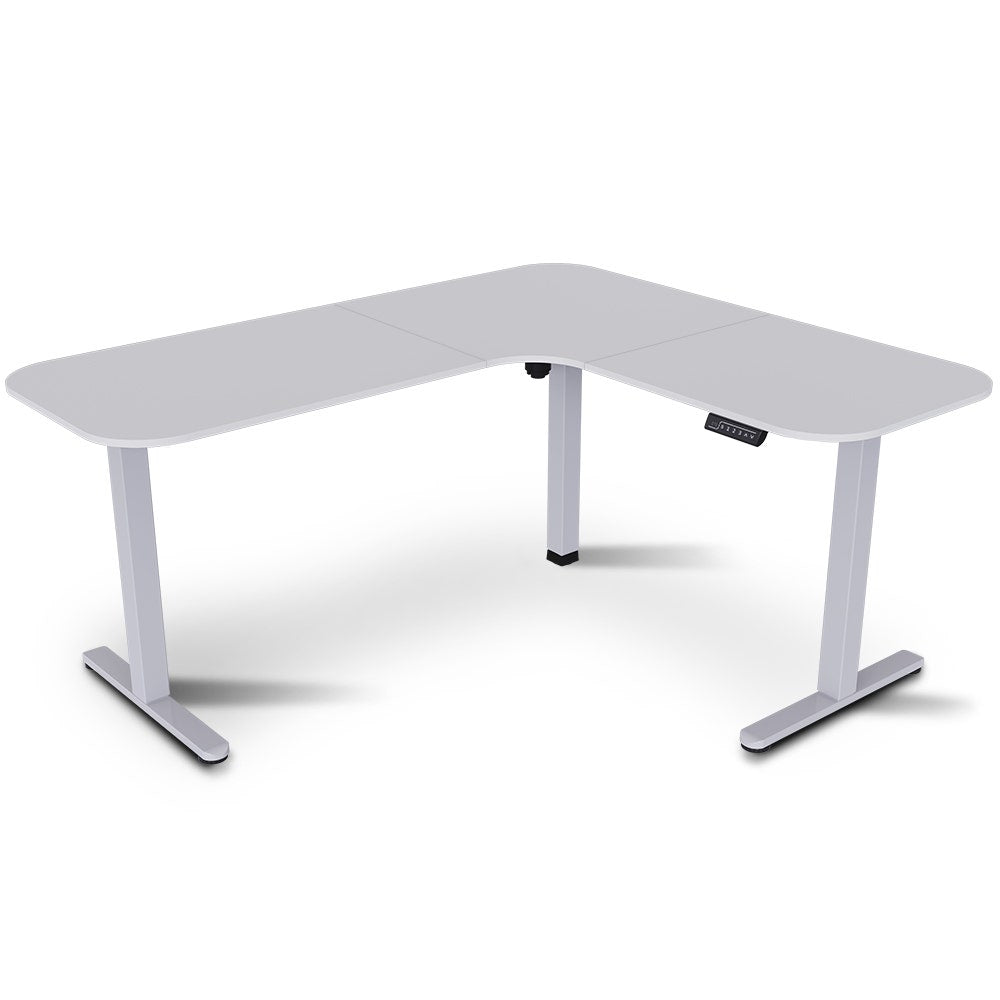 FORTIA Corner Standing Desk, 160x140cm, 72-118cm Sit to Stand Up Electric Height Adjustable, White V219-ADKCORFOR1WTSA