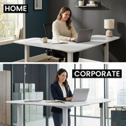 FORTIA Corner Standing Desk, 160x140cm, 72-118cm Sit to Stand Up Electric Height Adjustable, White V219-ADKCORFOR1WTSA