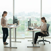FORTIA Sit To Stand Standing Desk, 120x60cm, 72-118cm Electric Height Adjustable, Light Oak Style Desktop V219-ADKSSTFO2LOSB