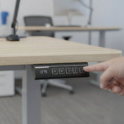 FORTIA Sit To Stand Standing Desk, 120x60cm, 72-118cm Electric Height Adjustable, Light Oak Style Desktop V219-ADKSSTFO2LOSB