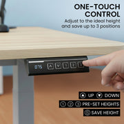 FORTIA Sit To Stand Standing Desk, 120x60cm, 72-118cm Electric Height Adjustable, Light Oak Style Desktop V219-ADKSSTFO2LOSB