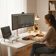 FORTIA Sit To Stand Standing Desk, 120x60cm, 72-118cm Electric Height Adjustable, White V219-ADKSSTFO2WTWB