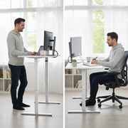 FORTIA Sit To Stand Standing Desk, 120x60cm, 72-118cm Electric Height Adjustable, White V219-ADKSSTFO2WTWB