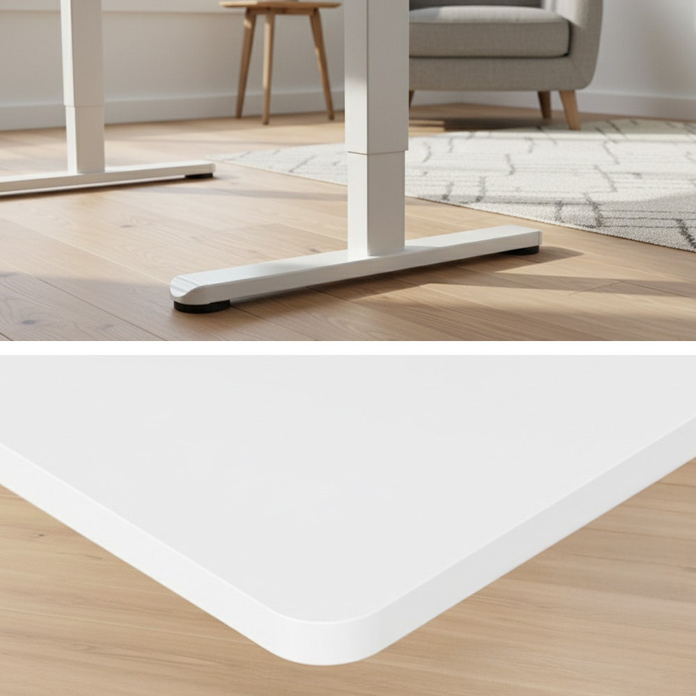 FORTIA Sit To Stand Standing Desk, 120x60cm, 72-118cm Electric Height Adjustable, White V219-ADKSSTFO2WTWB