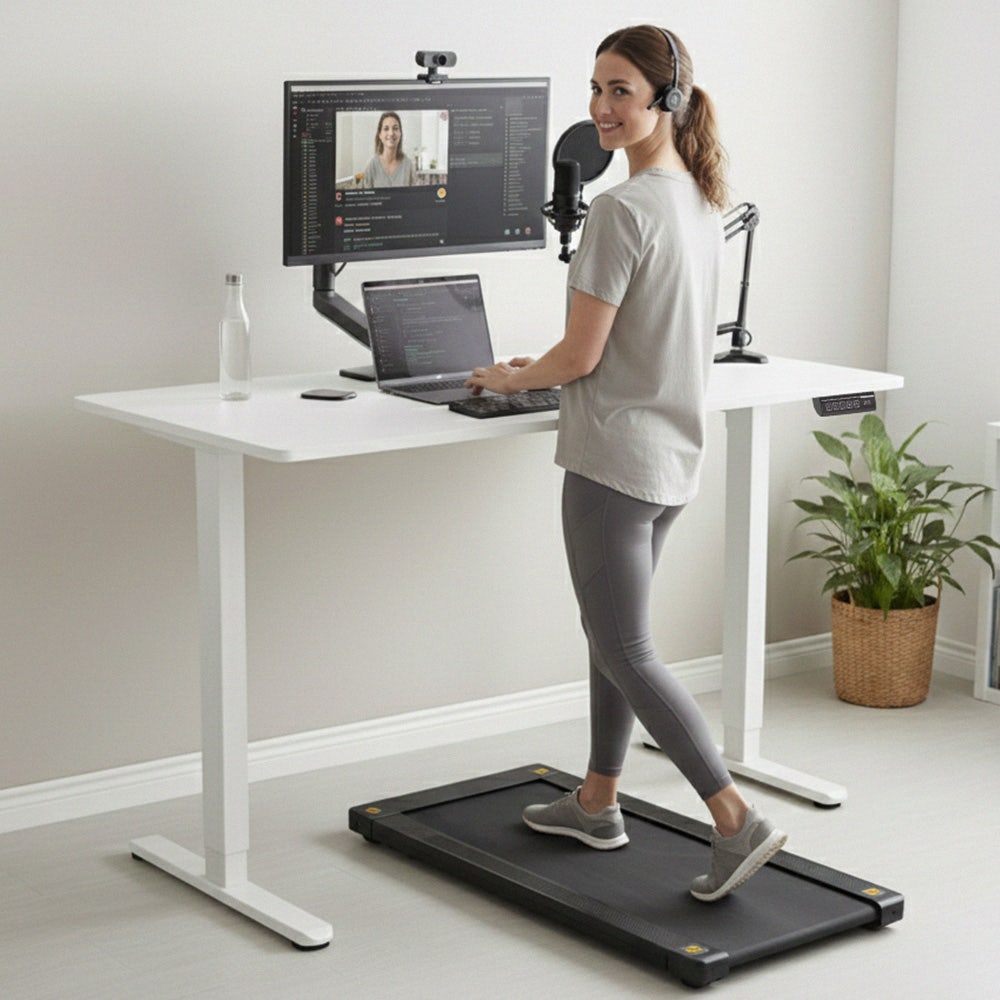 FORTIA Sit To Stand Standing Desk, 120x60cm, 72-118cm Electric Height Adjustable, White V219-ADKSSTFO2WTWB