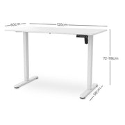 FORTIA Sit To Stand Standing Desk, 120x60cm, 72-118cm Electric Height Adjustable, White V219-ADKSSTFO2WTWB