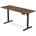 FORTIA Sit to Stand Standing Desk, 160x60cm, 72-118cm Electric Height Adjustable, Walnut Style Desktop/Black V219-ADKSSTFO6WLKB
