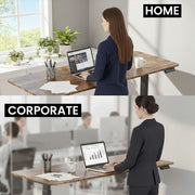 FORTIA Sit to Stand Standing Desk, 160x60cm, 72-118cm Electric Height Adjustable, Walnut Style Desktop/Black V219-ADKSSTFO6WLKB