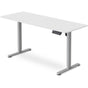 FORTIA Sit to Stand Standing Desk, 160x60cm, 72-118cm Electric Height Adjustable, White Desktop/Silver Frame V219-ADKSSTFO6WTSB
