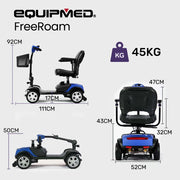 EQUIPMED Mobility Scooter Electric Motorised 4 Wheel Power Portable Folding V219-AGCMSCEMQA2BL