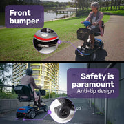 EQUIPMED Mobility Scooter Electric Motorised 4 Wheel Power Portable Folding V219-AGCMSCEMQA2BL
