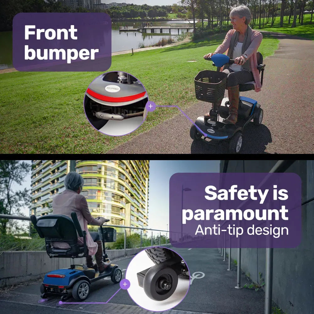 EQUIPMED Mobility Scooter Electric Motorised 4 Wheel Power Portable Folding V219-AGCMSCEMQA2BL