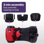 EQUIPMED Mobility Scooter Electric Motorised Power Portable 4 Wheel Folding V219-AGCMSCEMQA2RD