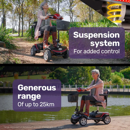 EQUIPMED Mobility Scooter Electric Motorised Power Portable 4 Wheel Folding V219-AGCMSCEMQA2RD