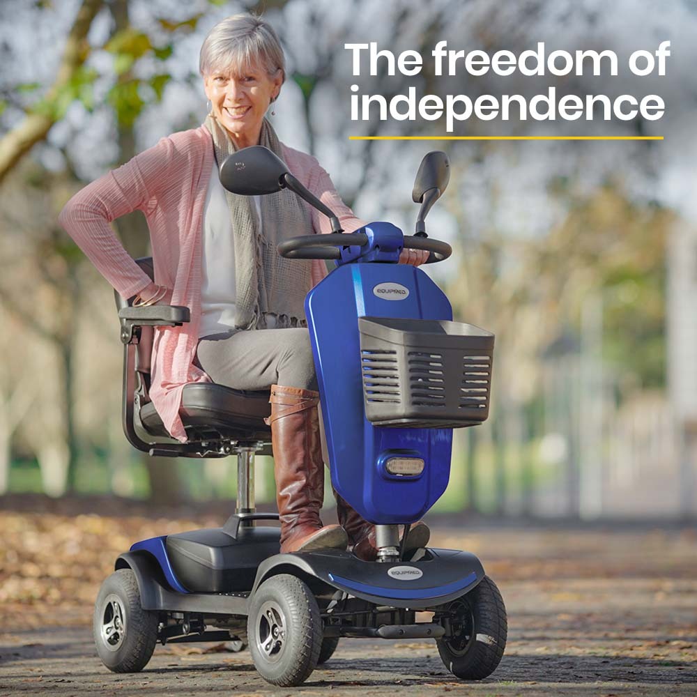 EQUIPMED Electric Mobility Scooter For Elderly Motorized Riding Older Adults Aid Portable E-Scooter V219-AGCMSCEMQA3BL