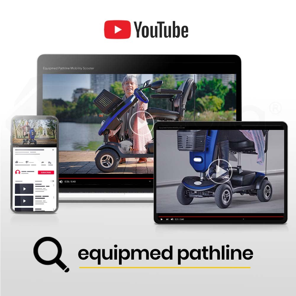 EQUIPMED Electric Mobility Scooter For Elderly Motorized Riding Older Adults Aid Portable E-Scooter V219-AGCMSCEMQA3BL
