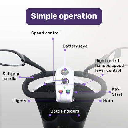 EQUIPMED Mobility Scooter For Elderly Motorized Electric Older Adults 4 Riding V219-AGCMSCEMQA3RD