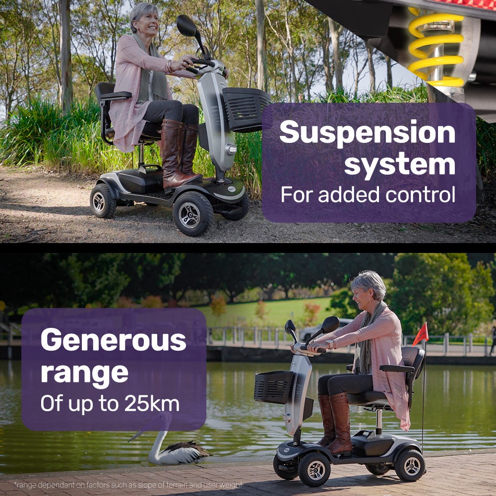 EQUIPMED Mobility Scooter Electric Motorized Ride On E-Scooter for Elderly Older Adult Handicap Aid V219-AGCMSCEMQA3SL