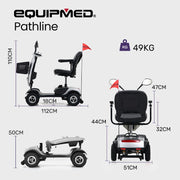 EQUIPMED Mobility Scooter Electric Motorized Ride On E-Scooter for Elderly Older Adult Handicap Aid V219-AGCMSCEMQA3SL