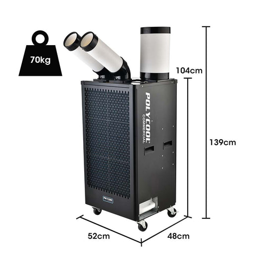 POLYCOOL 4.5kW Portable Industrial Spot Cooler, with Twin Cooling Ducts, 15A Plug V219-AIRINDPLYA55K