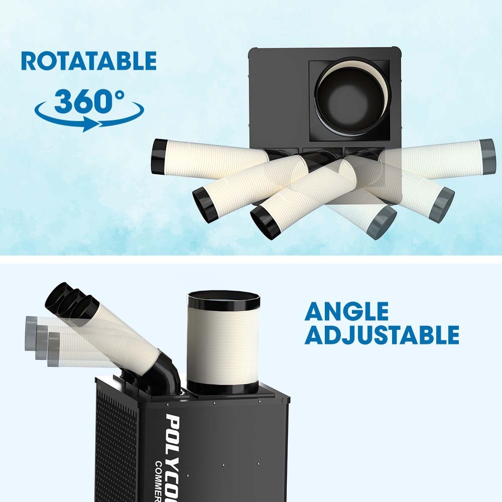 POLYCOOL 6.5kW Portable Industrial Spot Cooler, with Triple Cooling Ducts, 15A Plug V219-AIRINDPLYA75K