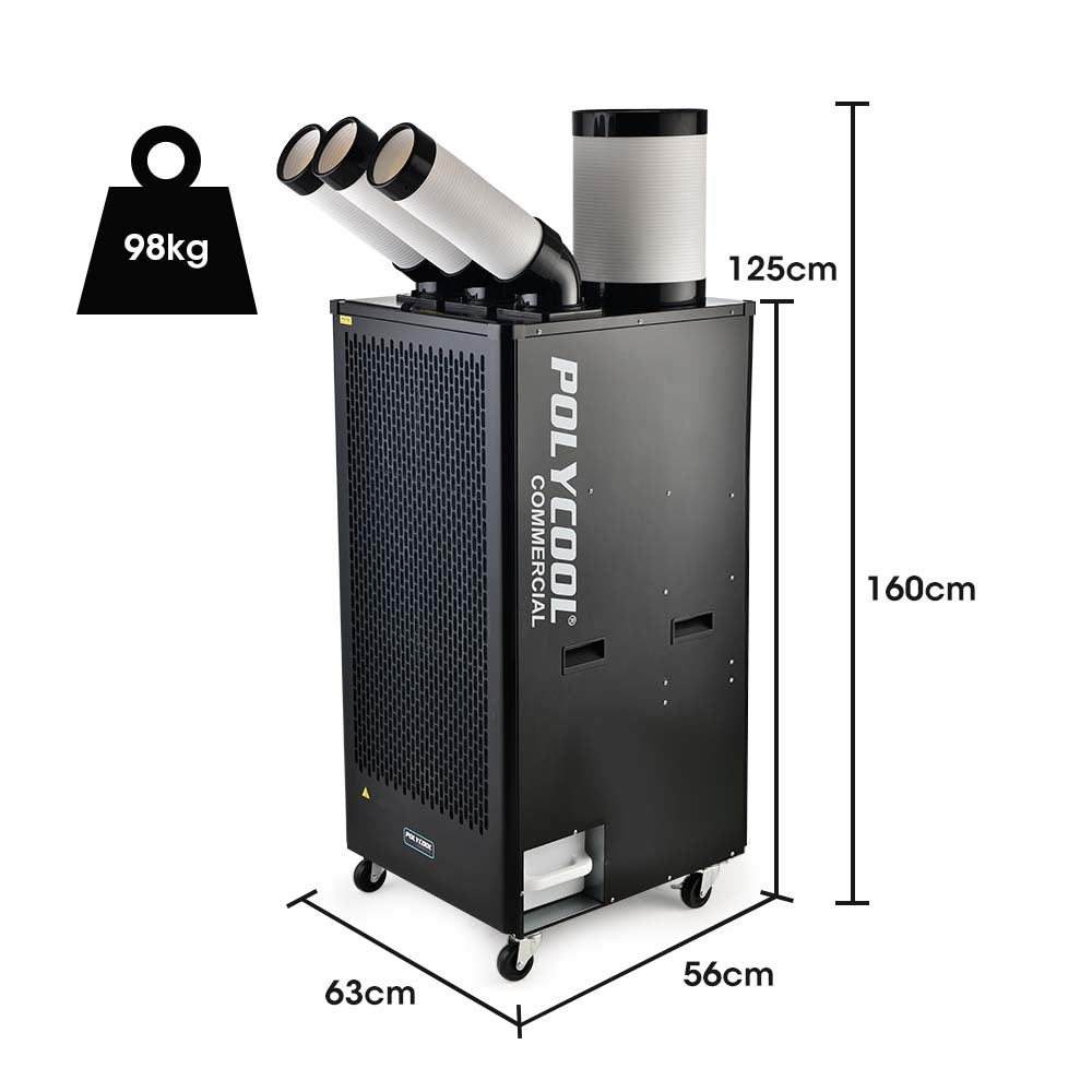 POLYCOOL 6.5kW Portable Industrial Spot Cooler, with Triple Cooling Ducts, 15A Plug V219-AIRINDPLYA75K